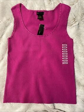 Grace Elements Bright Magenta Ribbed Scoop Neck Tank